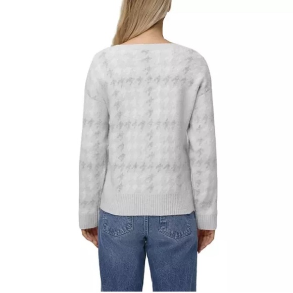 525 Women's Super Soft Crewneck Pullover Lurex Fair isle Sweater Grey Combo - Picture 3 of 15